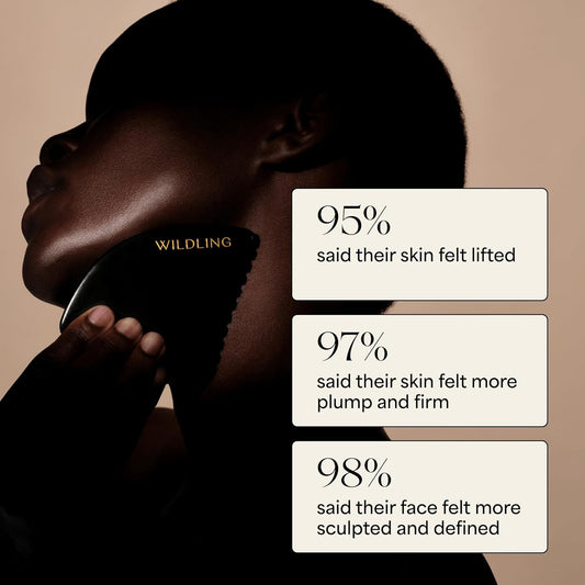 Wildling Empress Stone Gua Sha Facial Stone I Facial Massage Stone To Lift, Plump, Tone + Sculpt I Patented Design Crafted With 100% Authentic Bian Stone