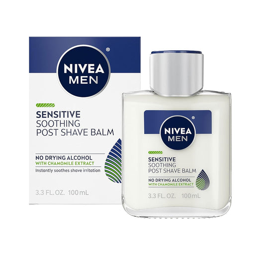 Nivea Men Sensitive Soothing Post Shave Balm With Vitamin E, Chamomile And Witch Hazel Extracts, Alcohol Free After Shave Balm For Men, 3 Pack Of 3.3 Fl Oz Bottles