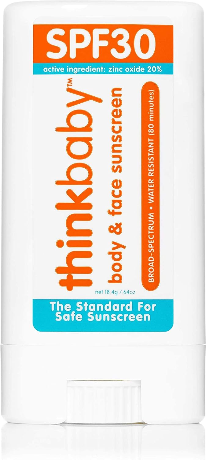 Think! SPF 30 Sunscreen Stick 0.64 Oz + Thinkbaby SPF 30 Clear Zinc Sunscreen 3 Oz. + Thinksport SPF 50 Clear Zinc Sunscreen 3 Oz. : Beauty & Personal Care