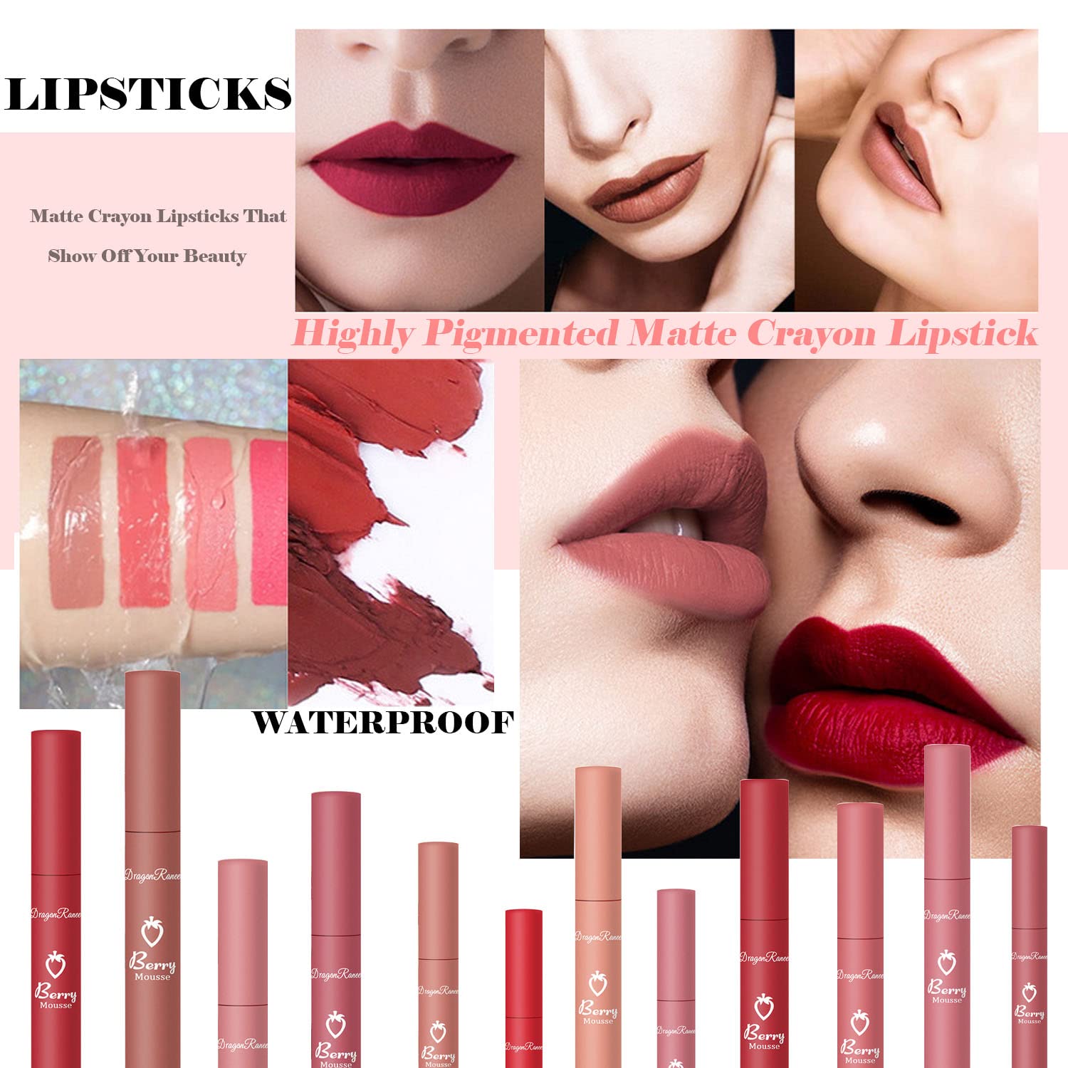 3 Piece Nude Matte Lipstick Set,Natural Velvet Air Moisture Smooth Crayon Lip Stain,Ultimate Nourishing Matte Lipstick 24 Hour Long Lasting Lip Gloss Lipstick For Women Makeup(Set D)