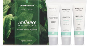 Green People Radiance Skin Essentials Set - Natural & Organic 3-Step Routine - Skincare Gift - Vegan, 3 X 30Ml