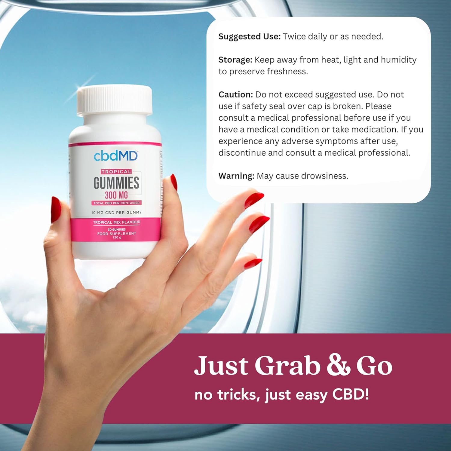 cbdMD Tropical Gummies 300mg - CBD Gummies, High Strength Gummy, Infused with Broad-Spectrum Hemp Extract, No THC, Tropical Mix Flavour, 30 Count : Amazon.co.uk: Health & Personal Care