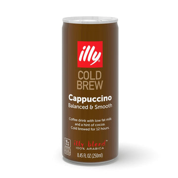 Illy Ready To Drink Coffee – Cappuccino Cold Brew Cans - Notes Of Milk & Chocolate - 100% Arabica Coffee - Smooth & Refreshing Taste - Convenient, Easy To Carry Coffee Drink – 8.5 Oz