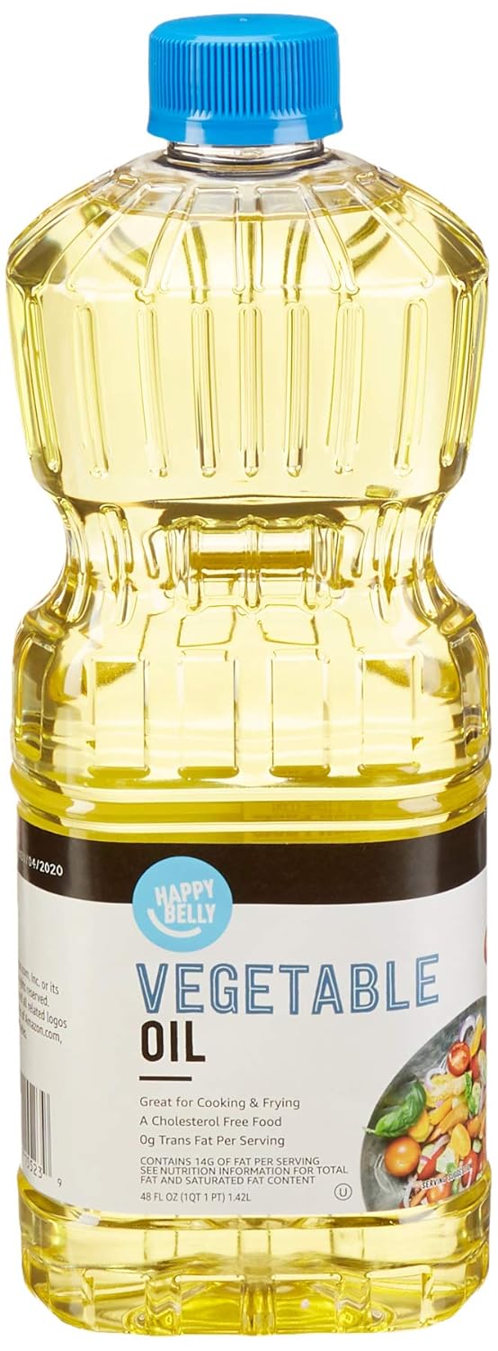 Amazon Brand - Happy Belly Soybean Vegetable Oil, 48 fl oz (Pack of 1)