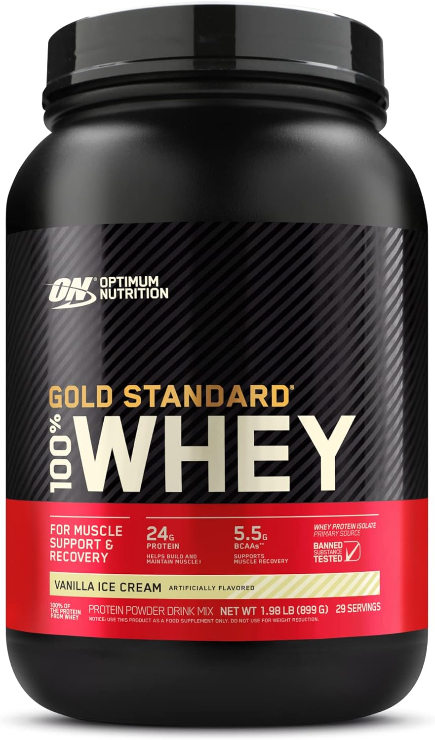 Optimum Nutrition Gold Standard 100% Whey Protein Powder, Vanilla Ice