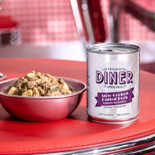 Fromm Diner Specials Slow-Cooked Pulled Pork Entrée In Gravy Dog Food - Premium Wet Dog Food - Pork Recipe - Case Of 12 Cans