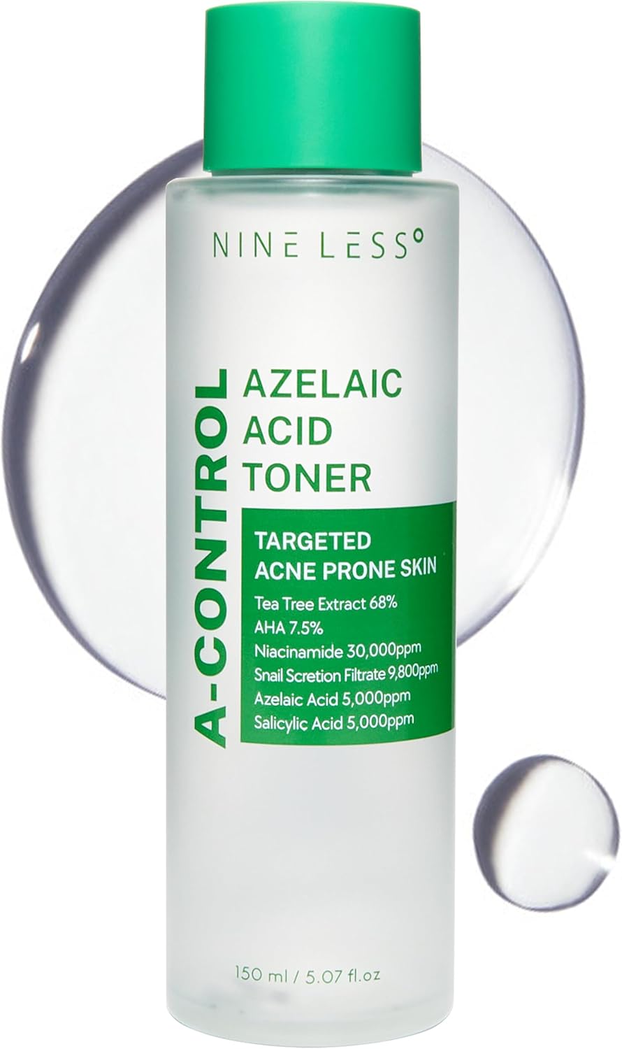 Azelaic Acid Toner – Korean Mild Exfoliating Skin Prep For Acne-Prone Skin – Salicylic Acid For Pores – Calming, Refreshing, Purifying, 5.07 Fl.Oz