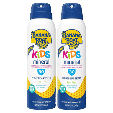 Banana Boat Kids Mineral Sunscreen Spray, Broad Spectrum SPF 30, 5 Fl Oz (Pack of 2)