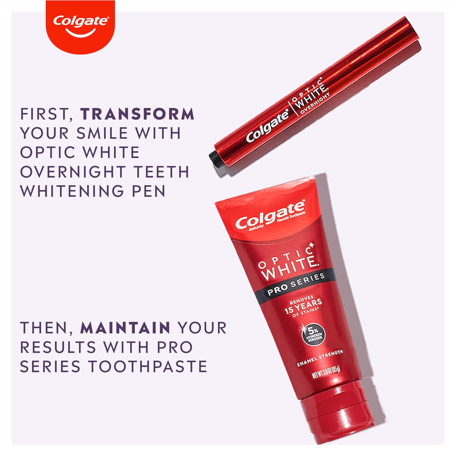Colgate Optic White Overnight Teeth Whitening Pen, Enamel Safe and Vegan, Teeth Stain Remover to Whiten Teeth, Teeth Whitening for Sensitive Teeth, 35 Nightly Treatments Per Pen, 0.08 Oz,2 Pack : Health & Household