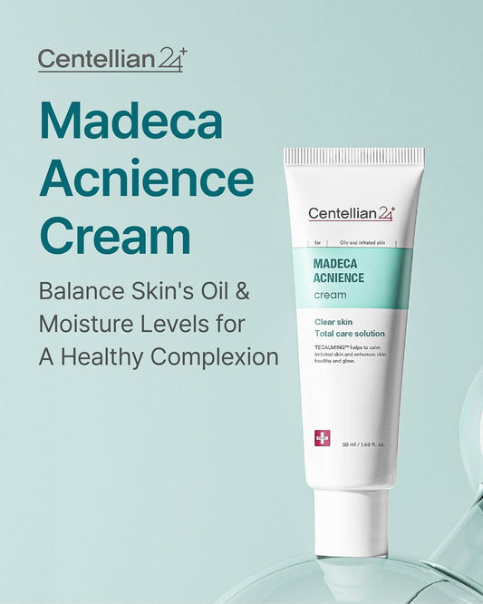 Centellian 24 Madeca Acnience Cream (1.69Fl Oz) - Revitalizing & Hydrating Blemish Care Cream, Balances Oil & Moisture, Non-Comedogenic, Low Irritation, Korean Skin Care. Centella Asiatica Extract