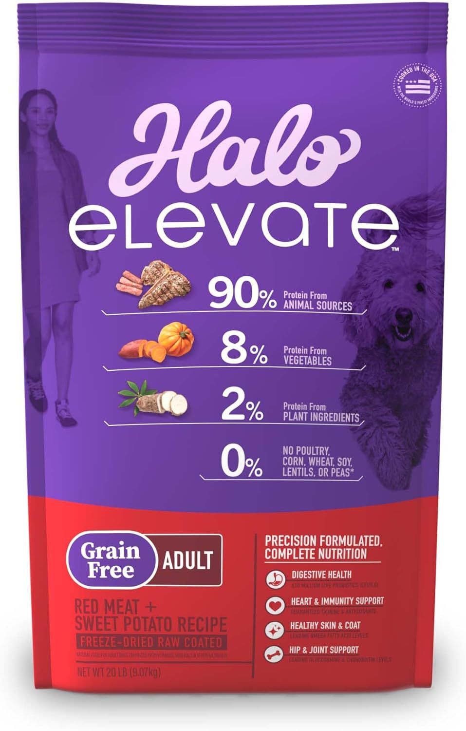 Halo Elevate Dry Dog Food, Grain Free Red Meat Recipe, 20Lb