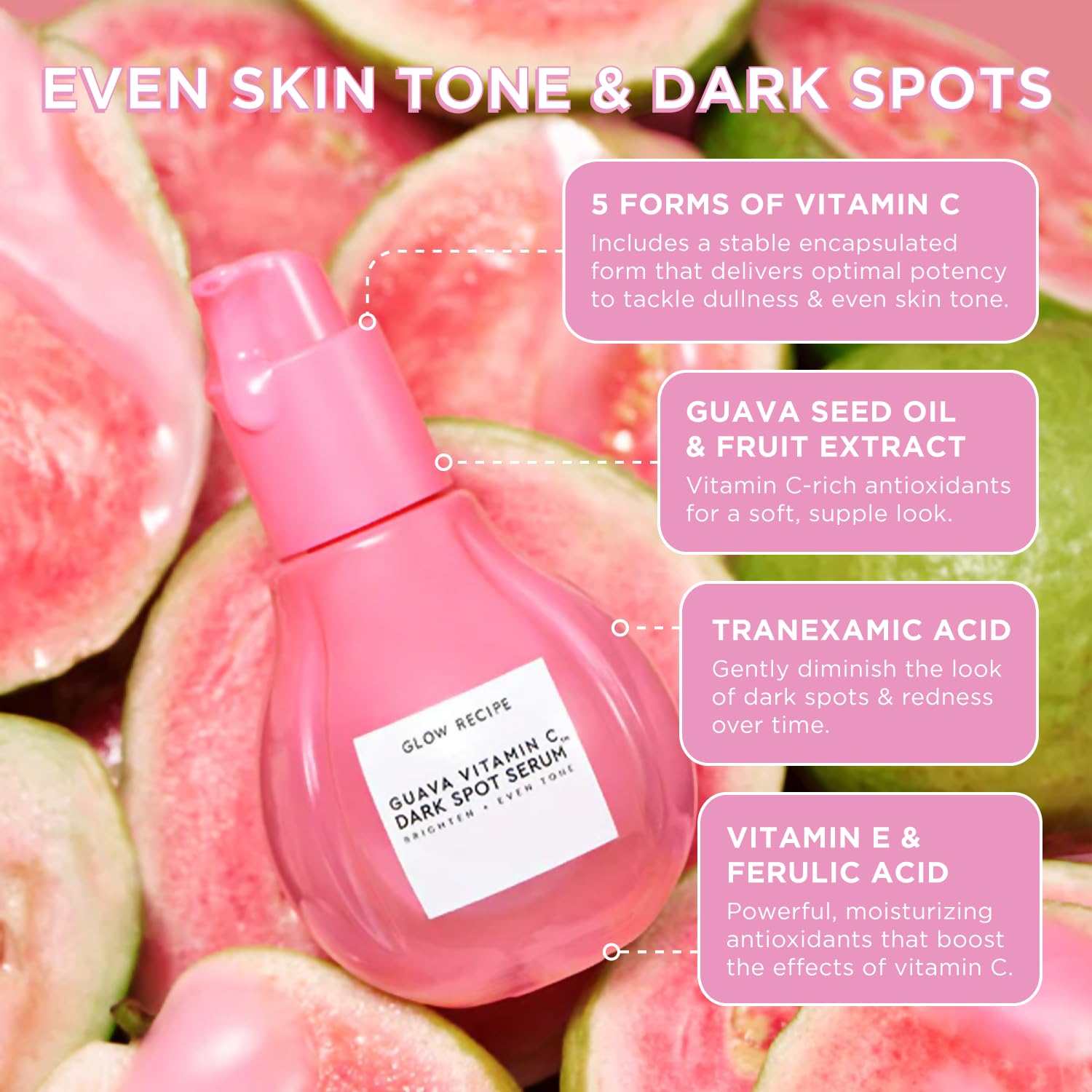 Glow Recipe Guava Brightening Korean Skincare Gift Set - Vitamin C Under Eye Cream Treatment + Hydrating Vitamin C Dark Spot Face Serum With Niacinamide & Peptides, Travel Size (2 Count) : Beauty & Personal Care