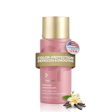 Colorproof Evolved Color Care Plush Locks Leave-In Smooth, Anti- Frizz Smoothing Lotion, Protects & Reduces Blow Dry Time, Controls Frizz & Adds Shine, Sulfate-Free, Vegan, 6.7Fl Oz