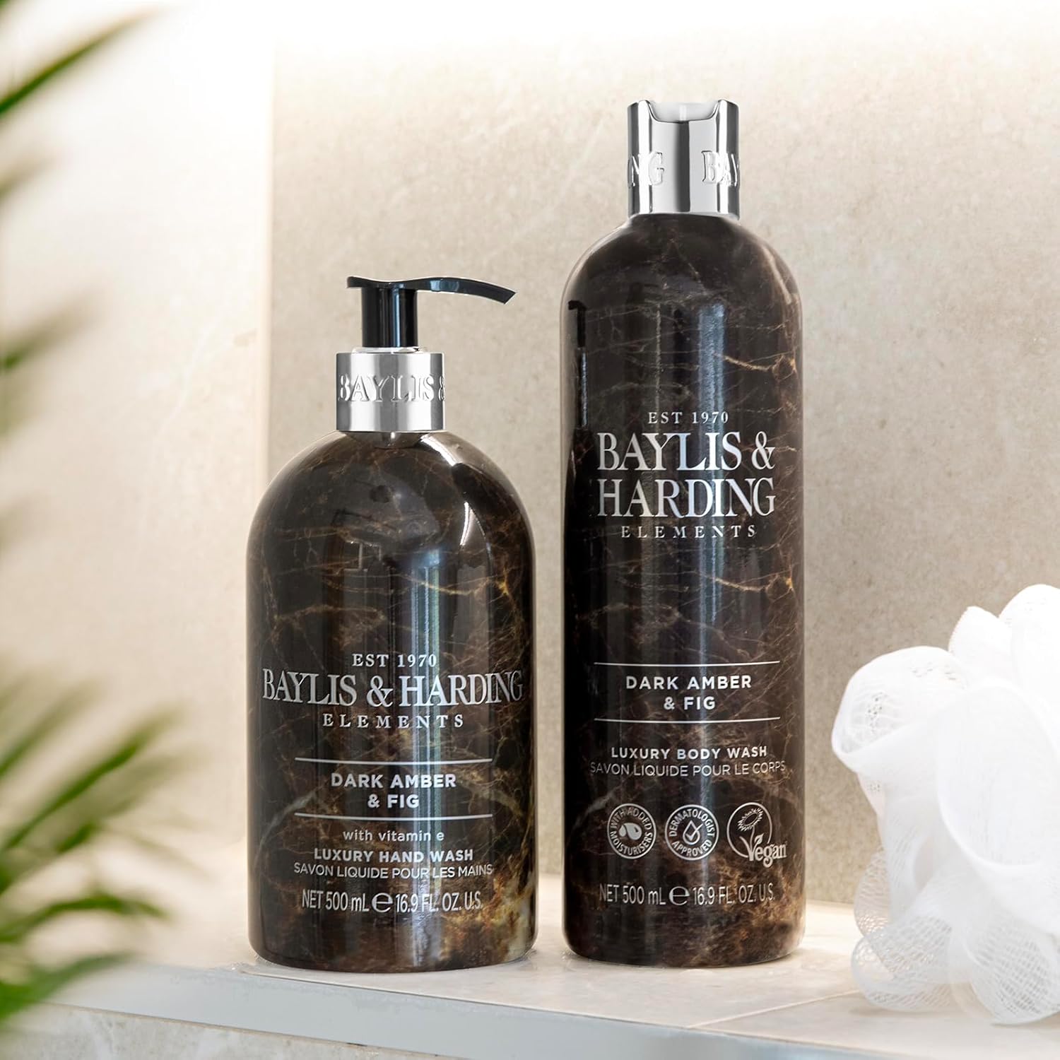 Baylis & Harding Elements Dark Amber & Fig Luxury Body Wash, 500 ml (Pack of 4) - Vegan Friendly : Amazon.co.uk: Beauty