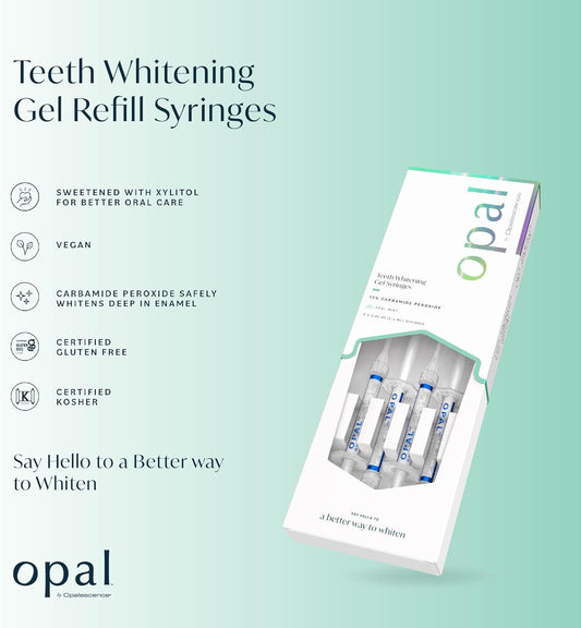 Opal by Opalescence 15% Home Teeth Whitening Gel - Refill Syringes - (1 Packs / 4 Syringes) - Carbamide Peroxide Deluxe Tooth Whitening Kit - Made by Ultradent Products - 5771-1