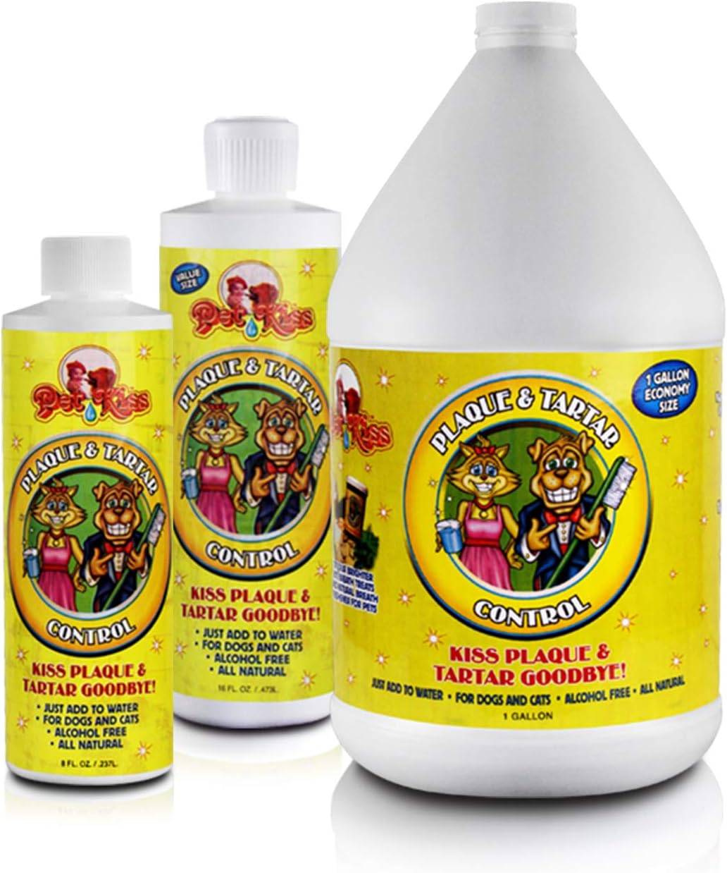 Pet Kiss Plaque and Tartar Water Additive Oral Care for Pets, 8-Ounce : Pet Dental Care Supplies : Pet Supplies