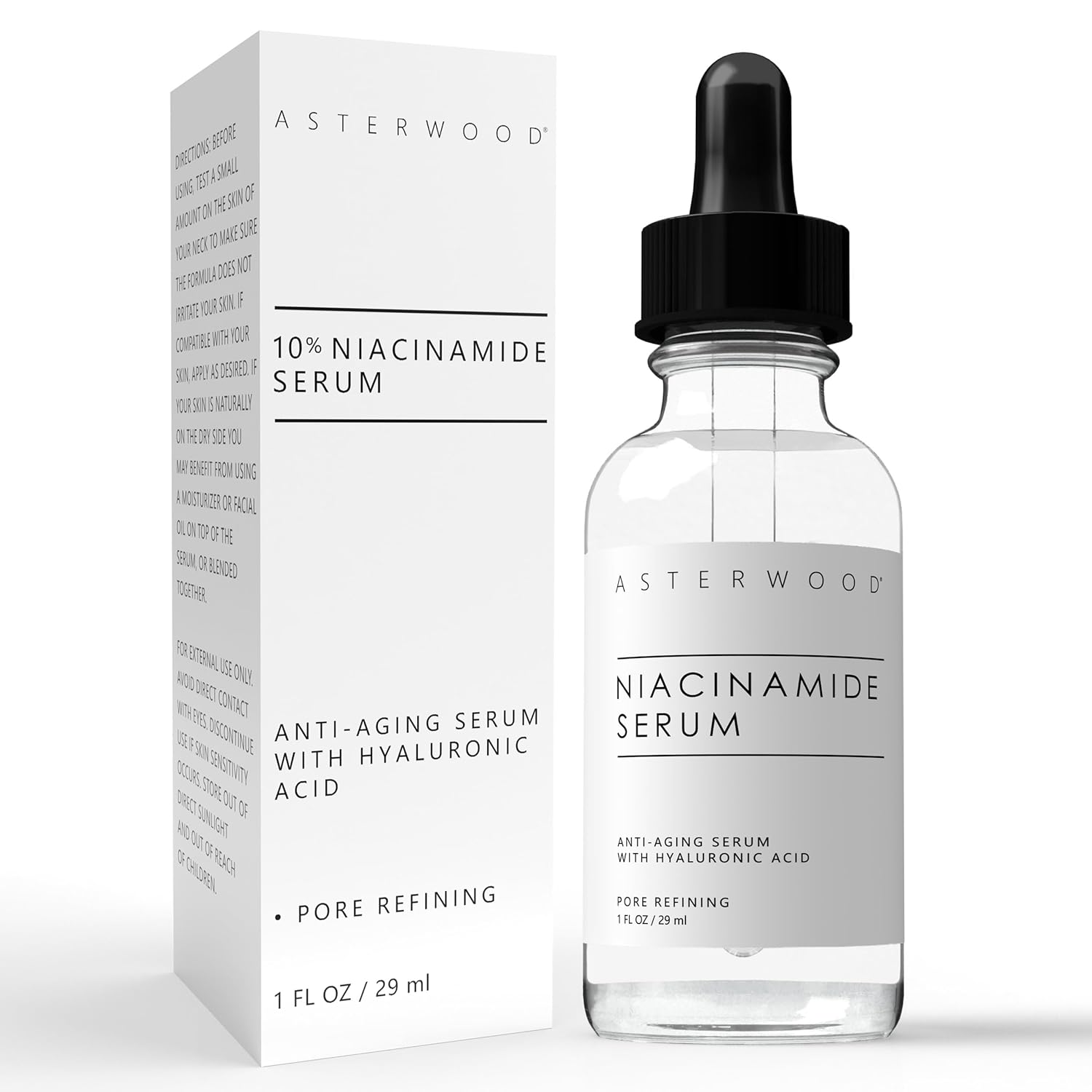 Niacinamide Serum For Face - Anti-Aging, Pore Minimizing, Hydrating - Vitamin B3 Facial Serum - With Hyaluronic Acid - Tone, Texture - 10% Niacinamide - 29 Ml/1 Oz