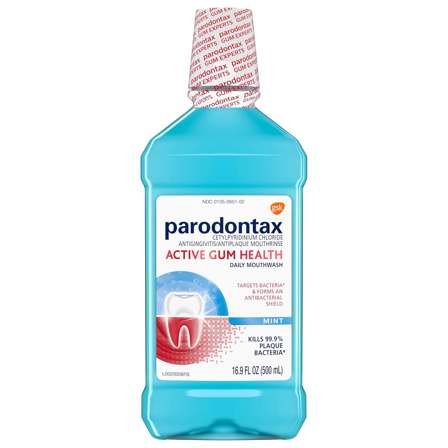 Parodontax Active Gum Health Mouthwash, Antiplaque And Antigingivitis Mouthwash, Mint, 16.9 Fl Oz