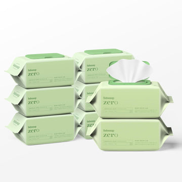 Korea’S #1 Zero Harsh Chemicals Baby Wipes- Water Based Hypoallergenic Unscented Alcohol-Free, Extra-Thick 55 Gsm Plant Based Zero Skin Irritants Flip-Top 640 Count (8 Packs)