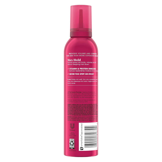 Suave Max Hold 8 - Volumizing Mousse For Fine, Wavy & Curly Hair, Moisturizing & Nourishing Volume Foam, 9 Oz (Pack Of 2)