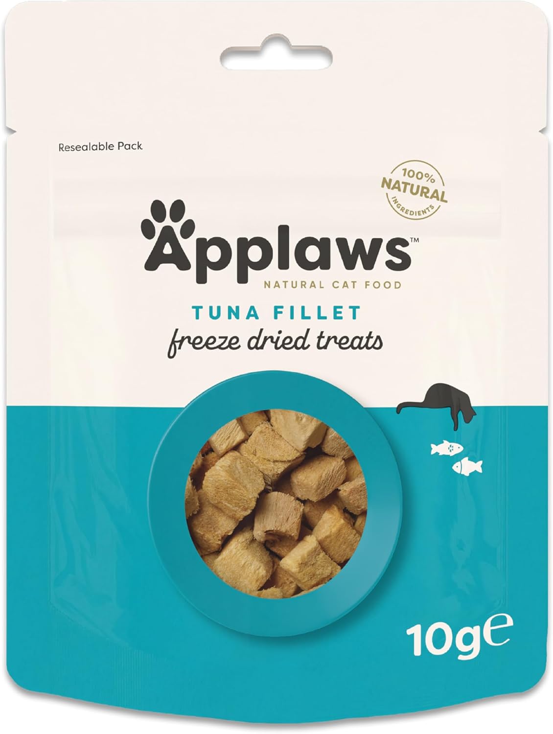 Applaws 100% Natural Freeze Dried Cat Treat, Tuna Fillet, Grain Free Healthy Cat Snacks 12x10g