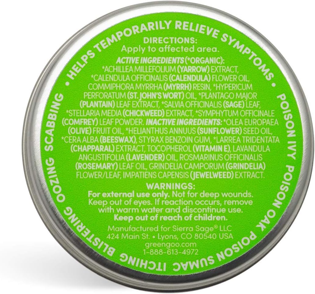 Green Poison Ivy Treatment & Relief salve, Natural Poison Ivy Cream For Soothing Irritation, Protecting Skin & Relieving Pain & Itching, 1.82 Oz : Everything Else