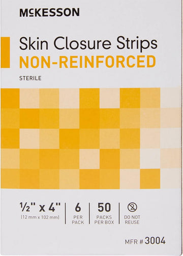 Mckesson Skin Closure Strips, Sterile, Non-Reinforced, 1/2 In X 4 In, 200 Count