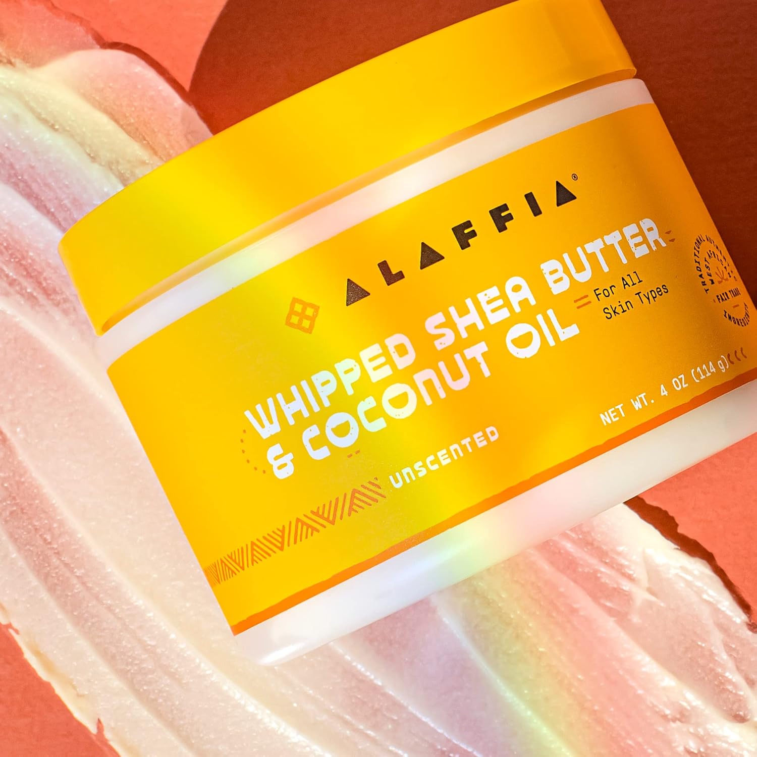 Alaffia Whipped Shea Butter And Coconut Oil, For Smooth, Soft Skin, Unscented 4 Oz : Grocery & Gourmet Food