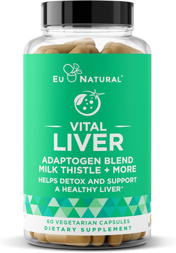 Vital Liver Cleanse Detox & Repair – 9-In-1 Liver Support Supplement – Milk Thistle, Artichoke Extract, Turmeric, Adaptogens – Optimal Liver Function And Digestive Health – 60 Vegetarian Soft Capsules