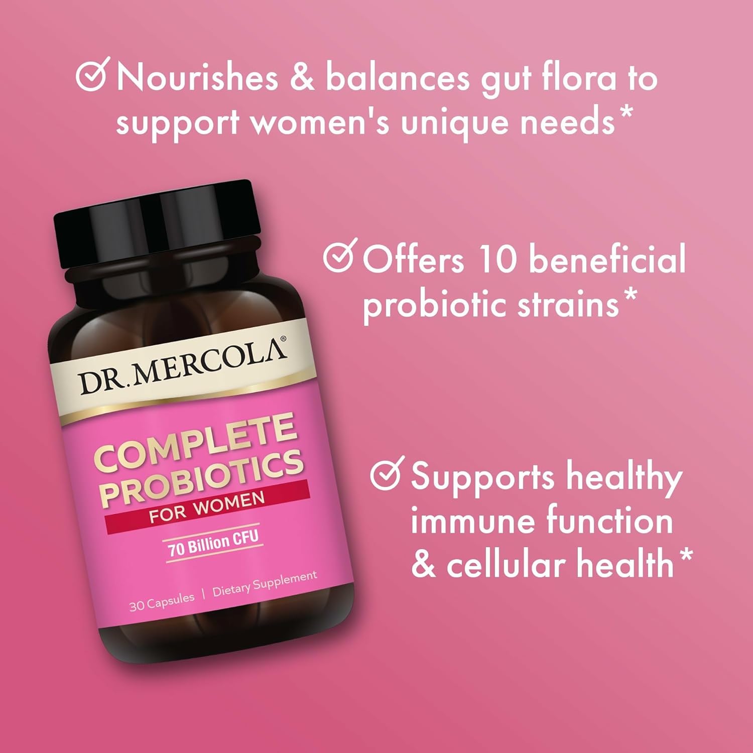 Dr Mercola Complete Probiotics for Women, 70 Billion CFU, 30 Capsules : Amazon.co.uk: Health & Personal Care