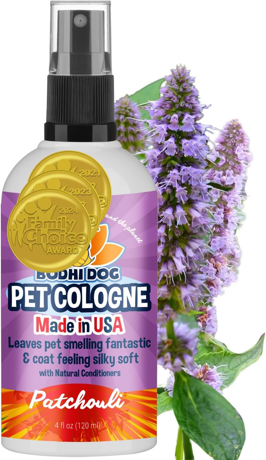 Bodhi Dog Natural Dog Cologne | Premium Scented Deodorizing Body Spray For Dogs & Cats | Neutralizes Strong Odors | Dog Perfume With Natural Dog Conditioner | Made In Usa (Patchouli, 4 Fl Oz)