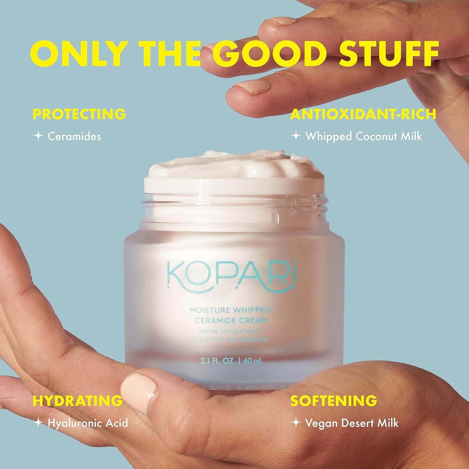 Kopari Moisture Whipped Ceramide Cream | Hydrate And Restore | Vegan Ceramides And Moisture-Retaining Hyaluronic Acid | 2.1 Oz : Beauty & Personal Care