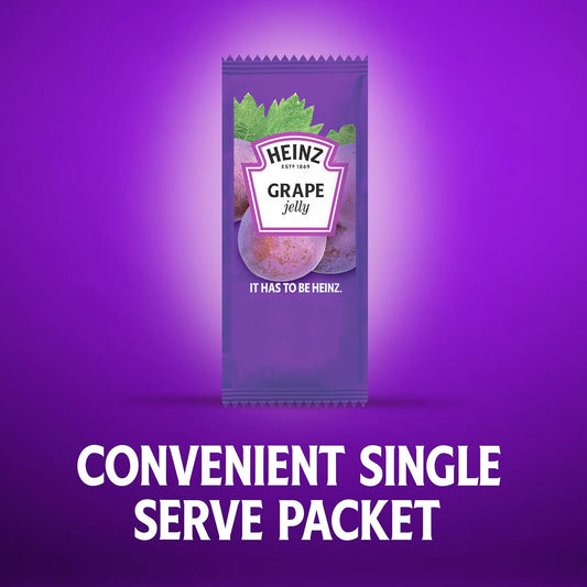 Heinz Grape Jelly Single Serve Packet (0.5 Oz Packets, Pack Of 200)