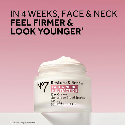 No7 Restore & Renew Multi Action Face & Neck Night Cream - Collagen Peptide Anti-Aging Face Cream - Hydrating Hyaluronic Acid + Skin Firming Fragrance Free Night Cream (50Ml)