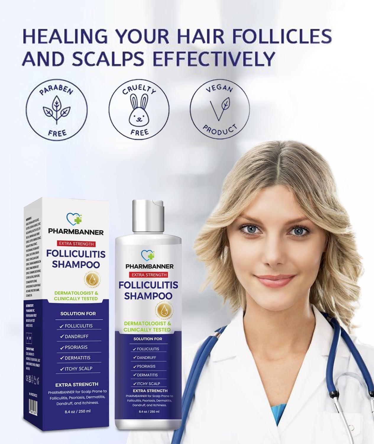 Folliculitis Itch Relief Conditioner: Tea Tree Oil & Moroccan Argan Oil - Deep Hydration & Repair - Nourishes, Smooths, Restores Shine - Safe For Dry Or Damaged Hair-11.84 Oz