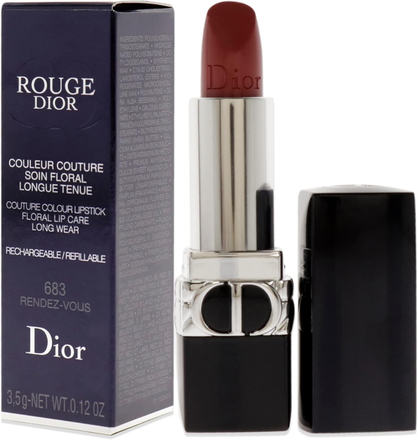 Christian Dior Rouge Dior Couture Lipstick Satin - 683 Rendez-Vous For Women 0.12 Oz Lipstick (Refillable)