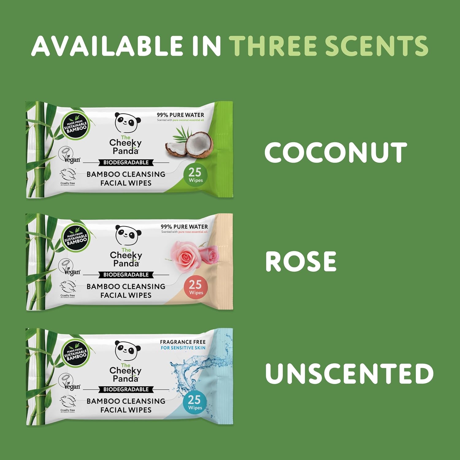 The Cheeky Panda Bamboo Facial Make Up Remover Wipes | Sustainable Face Wipes Eye Makeup Remover | Unscented Pack of 25 Face Wipes | 99% Purified Water : Amazon.co.uk: Beauty