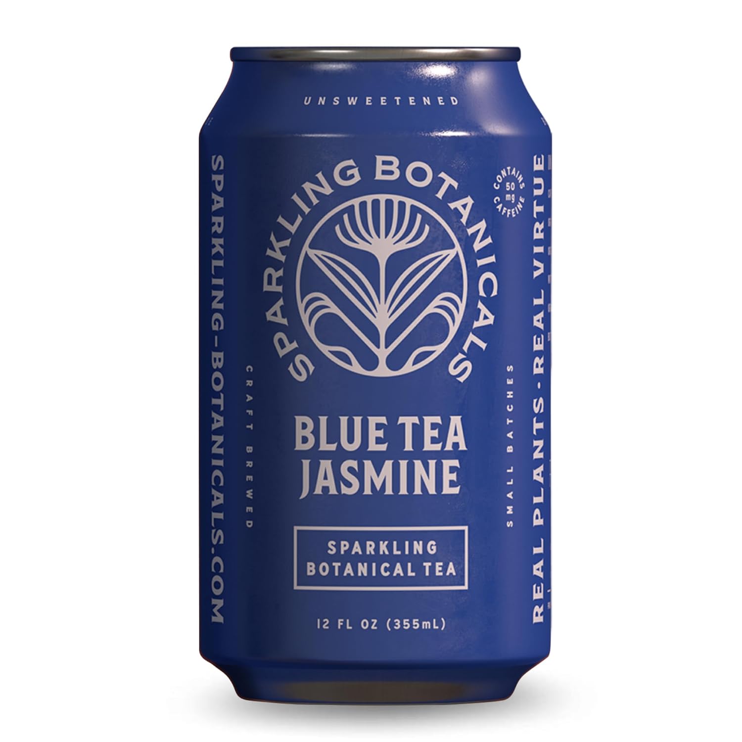 Rishi Tea Blue Jasmine Sparkling Botanicals Sparkling Water - Organic, Unsweetened, Zero Added Sugar, Caffeinated, Craft-Brewed From Real Plants - 12 Oz (Pack Of 12)