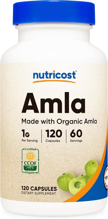Nutricost Amla 1000mg, 120 Vegetarian Capsules - CCOF Certified Made with Organic, Non-GMO, Gluten Free, 60 Servings