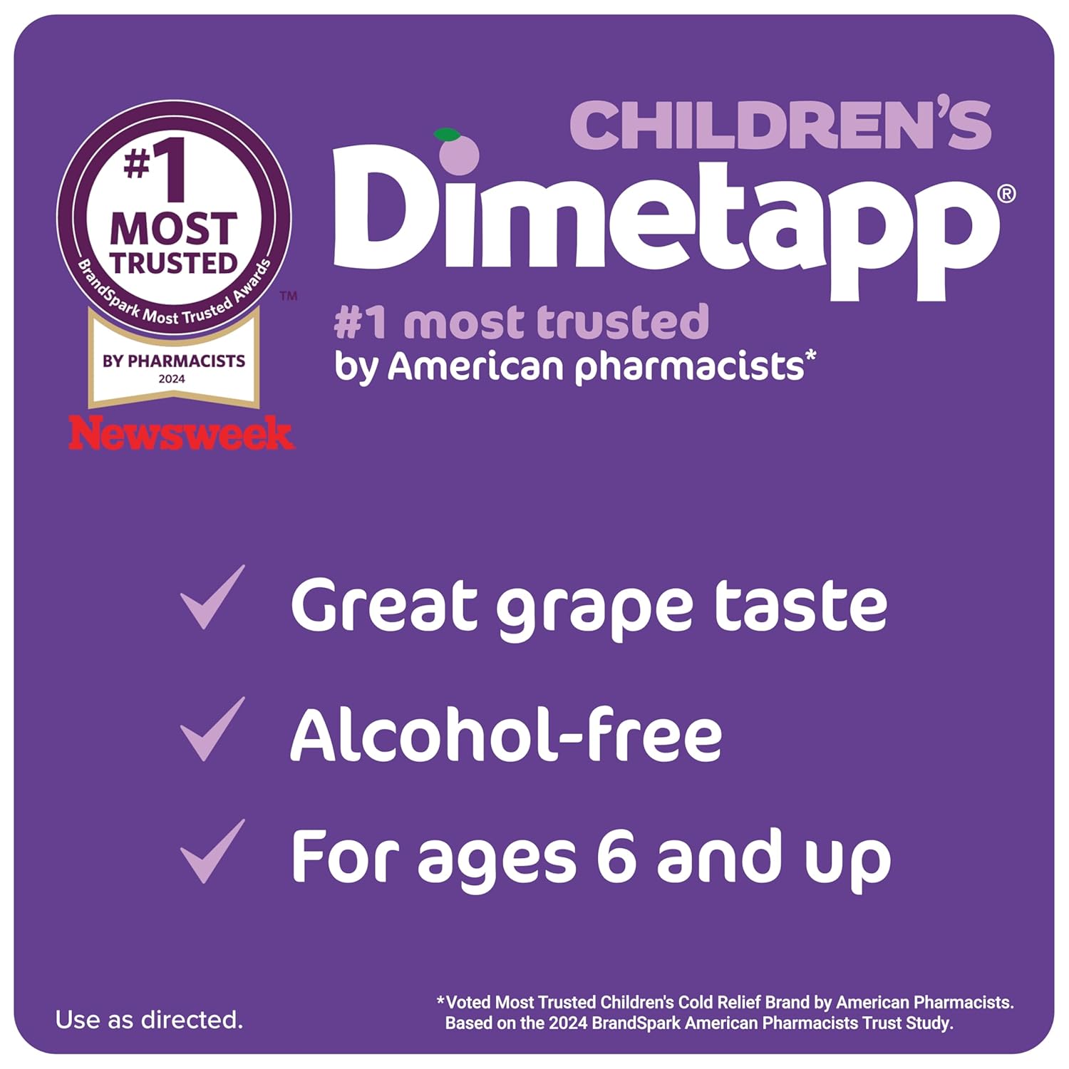 Children’S Dimetapp Cold & Cough Medicine, Antihistamine, Runny Nose, Sneezing, Itchy, Watery Eyes, Grape Flavor, Alcohol & Phenylephrine-Free, 8 Fl Oz : Health & Household