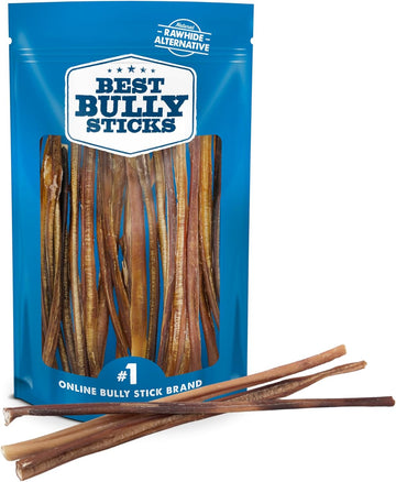 Best Bully Sticks 12 Inch All-Natural Thin Bully Sticks for Dogs - 12” Fully Digestible, 100% Grass-Fed Beef, Grain and Rawhide Free | 24 Pack