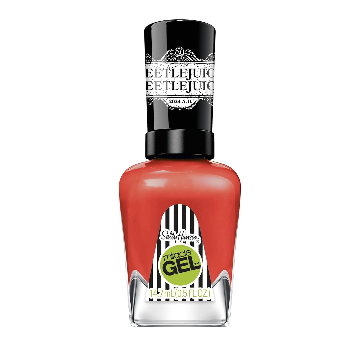 Sally Hansen Miracle Gel™, Beetlejuice Strange And Unusual, Long Lasting, Gel-Like Formula, No Uv Lamp Needed, Red Nail Polish