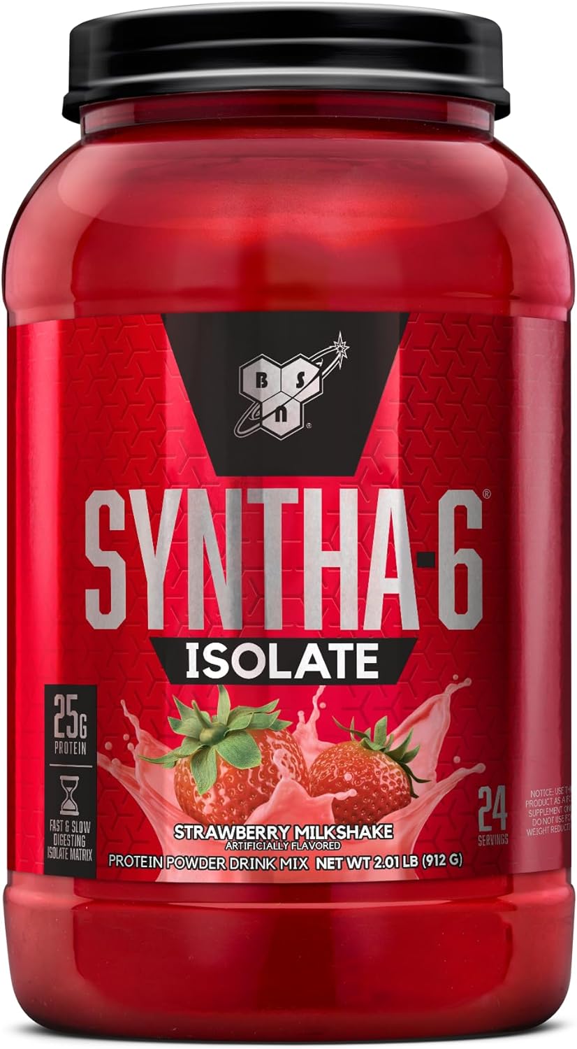BSN SYNTHA-6 Isolate Protein Powder, Strawberry Protein Powder with Wh