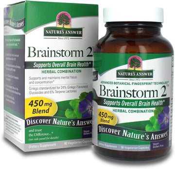 Nature'S Answer Brainstorm 2 450Mg Blend 90-Capsules | Supports And Maintains Overall Brain Function | Magnesium Stearate Free | Gluten-Free, Non-Gmo, Vegan | Single Count
