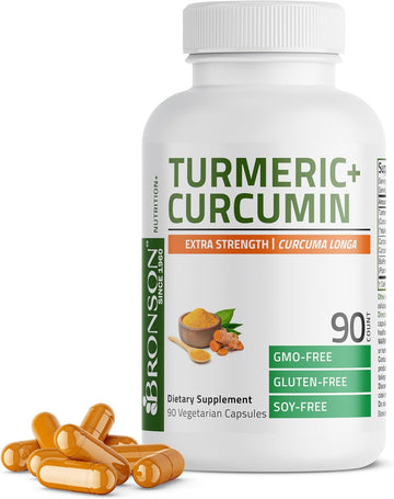 Bronson Turmeric Curcumin 1500 Mg Per Serving Antioxidant, Joint & Digestion Support With Bioperine, Non-Gmo, 90 Vegetarian Capsules