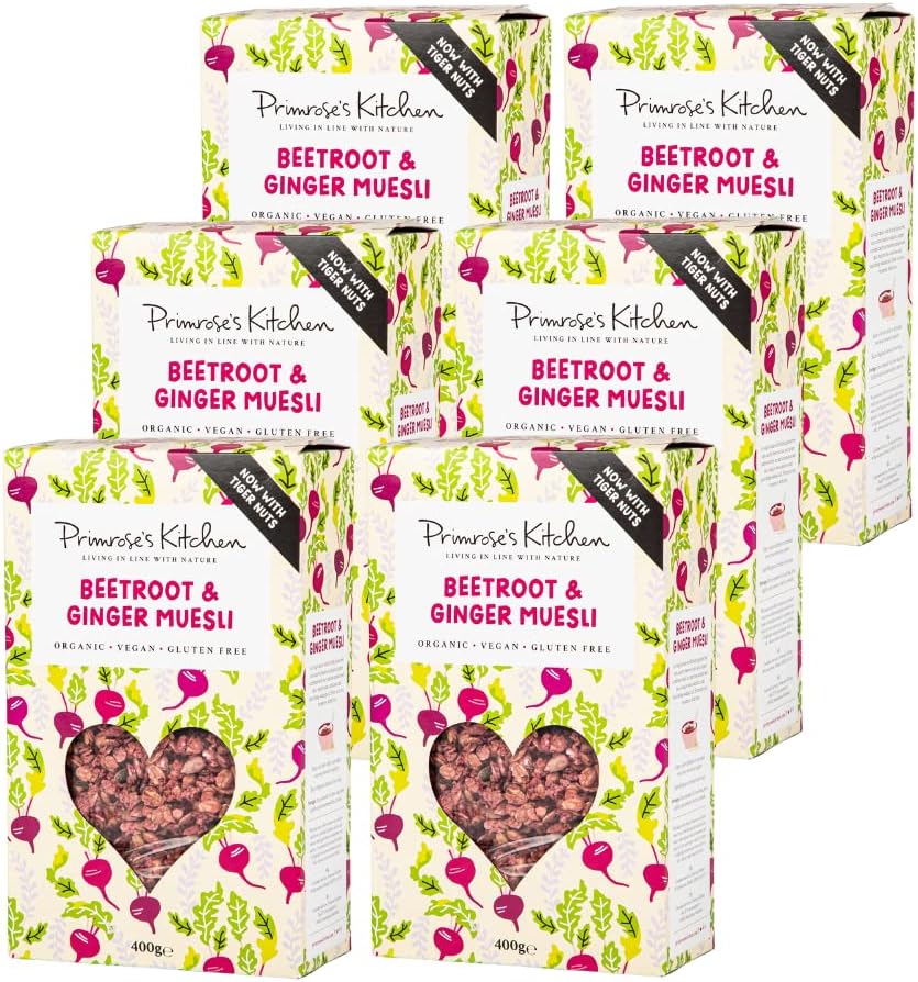 Primrose'S Kitchen - Carrot, Cinnamon & Apple Muesli - 400G Pack (Case Of 6) Organic, Vegan And Gluten Free. Now With Tiger Nuts Packed With Nutrients. Handcrafted In The Uk With British Ingredients