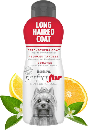 TropiClean PerfectFur Dog Shampoo - Used by Groomers - Derived from Natural Ingredients - Detangling & Dematting Formula for Long Haired Coat Breeds like Shih Tzus, Terriers, & Lhasa Apsos - 473ml?PFLHSH16Z