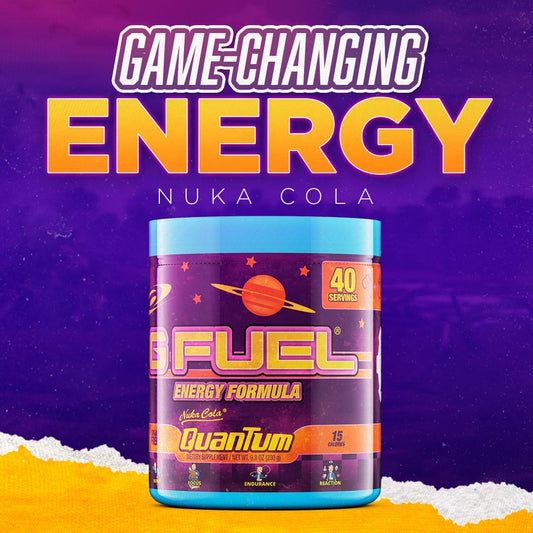 G Fuel Nuka Cola Quantum Energy Powder, Sugar Free, Clean Caffeine Focus Supplement, Water Mix, Tropical Citrus Berry Flavor, Focus Amino, Vitamin + Antioxidants Blend - 9.8 Oz (40 Servings)