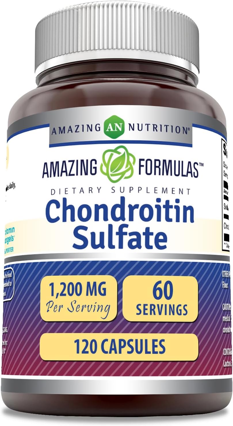 Amazing Formulas Chondroitin Sulfate 1200mg Per Serving 120 Capsules Supplement | Non-GMO | Gluten Free | Made in USA