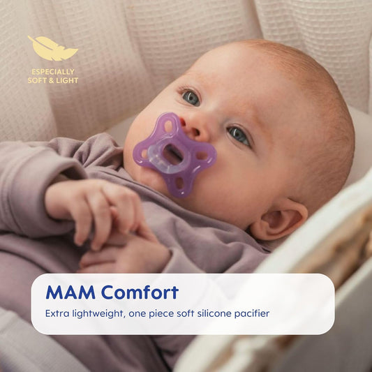 Mam Variety Pack Baby Pacifier, Includes 3 Types Of Pacifiers, Nipple Shape Helps Promote Healthy Oral Development, 3 Pack, 0-6 Months, Girl